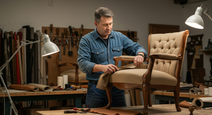 Une photo montrant   un Tapissier